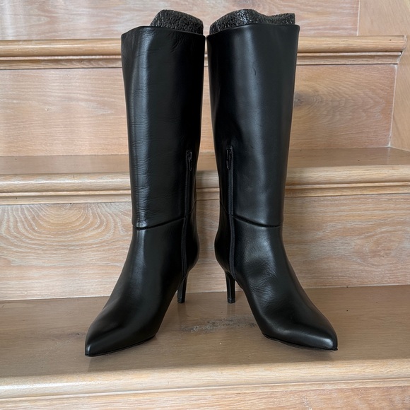 Inez Shoes - Inez Black Leather Heeled Boots NWT 7.5